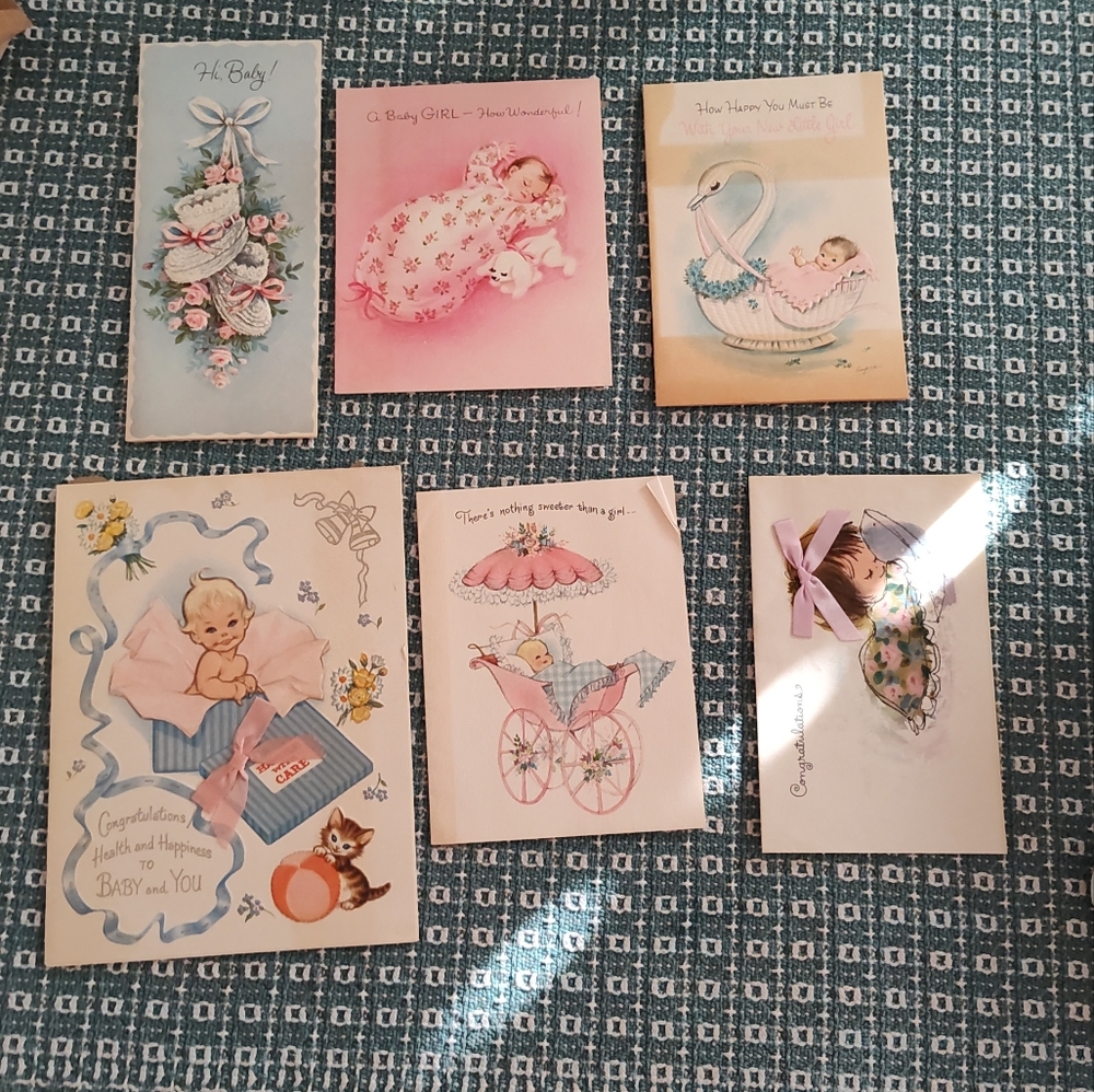 Vintage Used Baby Valentine Christmas Birthday Cards.  Approximately 97 cards - Picture 5 of 16